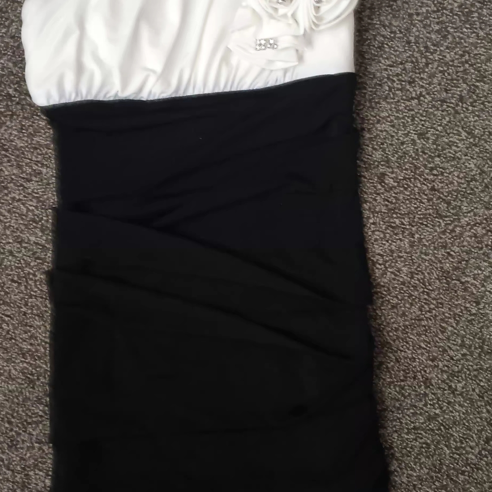 City Triangles Strapless Black and White Dress